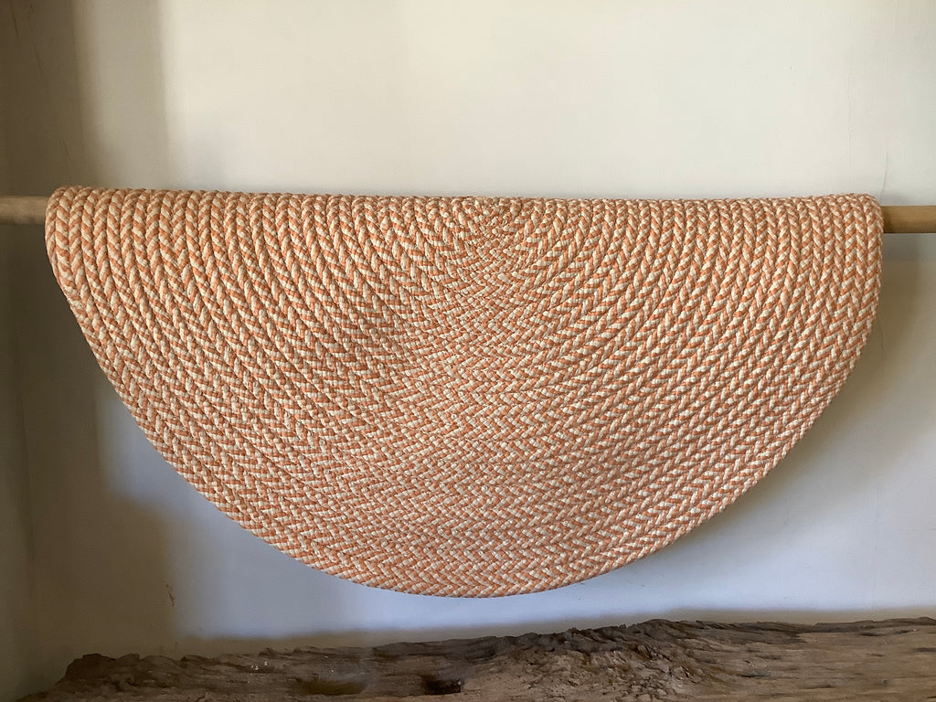 Braided Rug Round 4" Sunbrella Orange