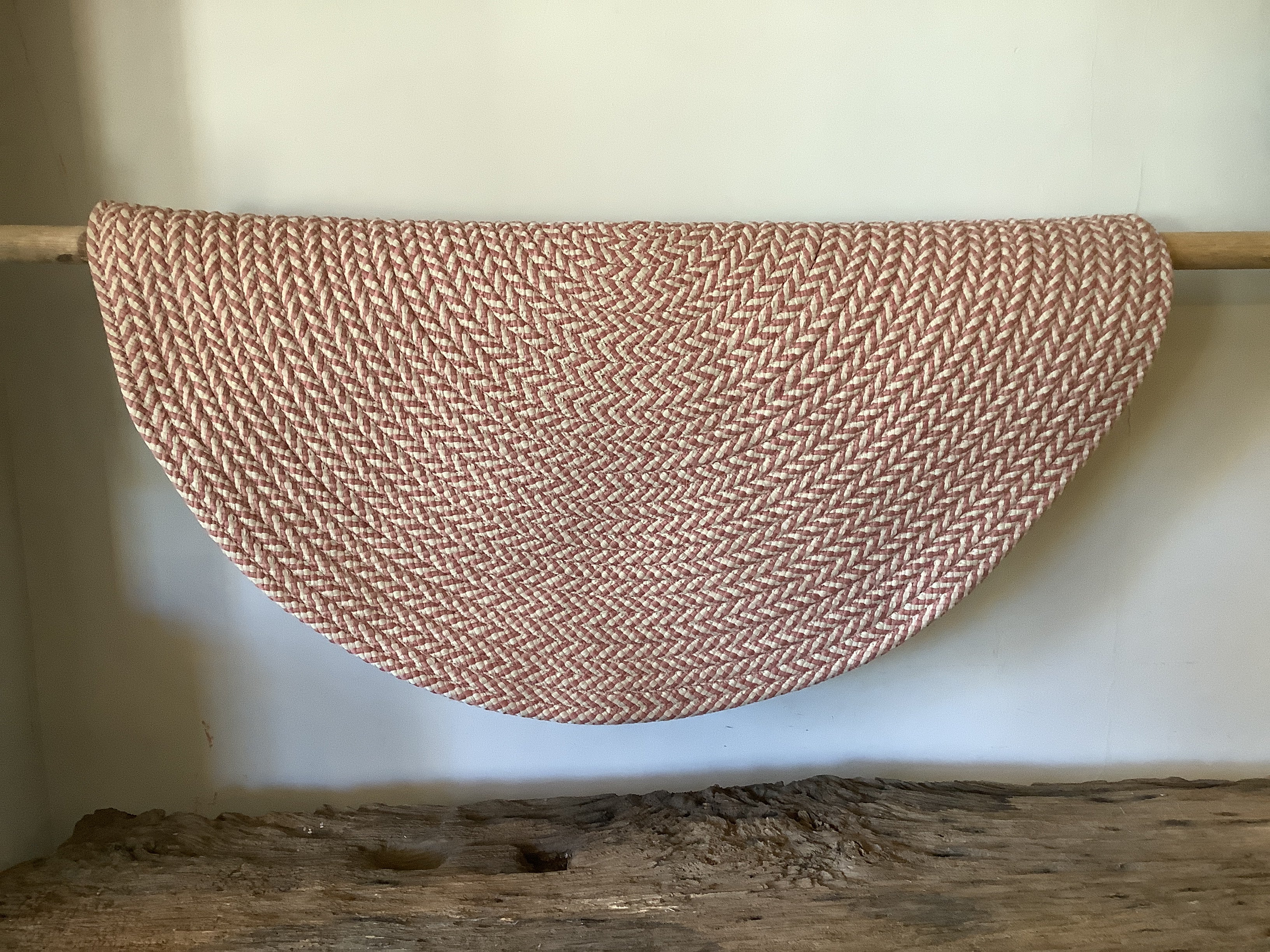 Braided Rug Round 4` Sunbrella Red 1