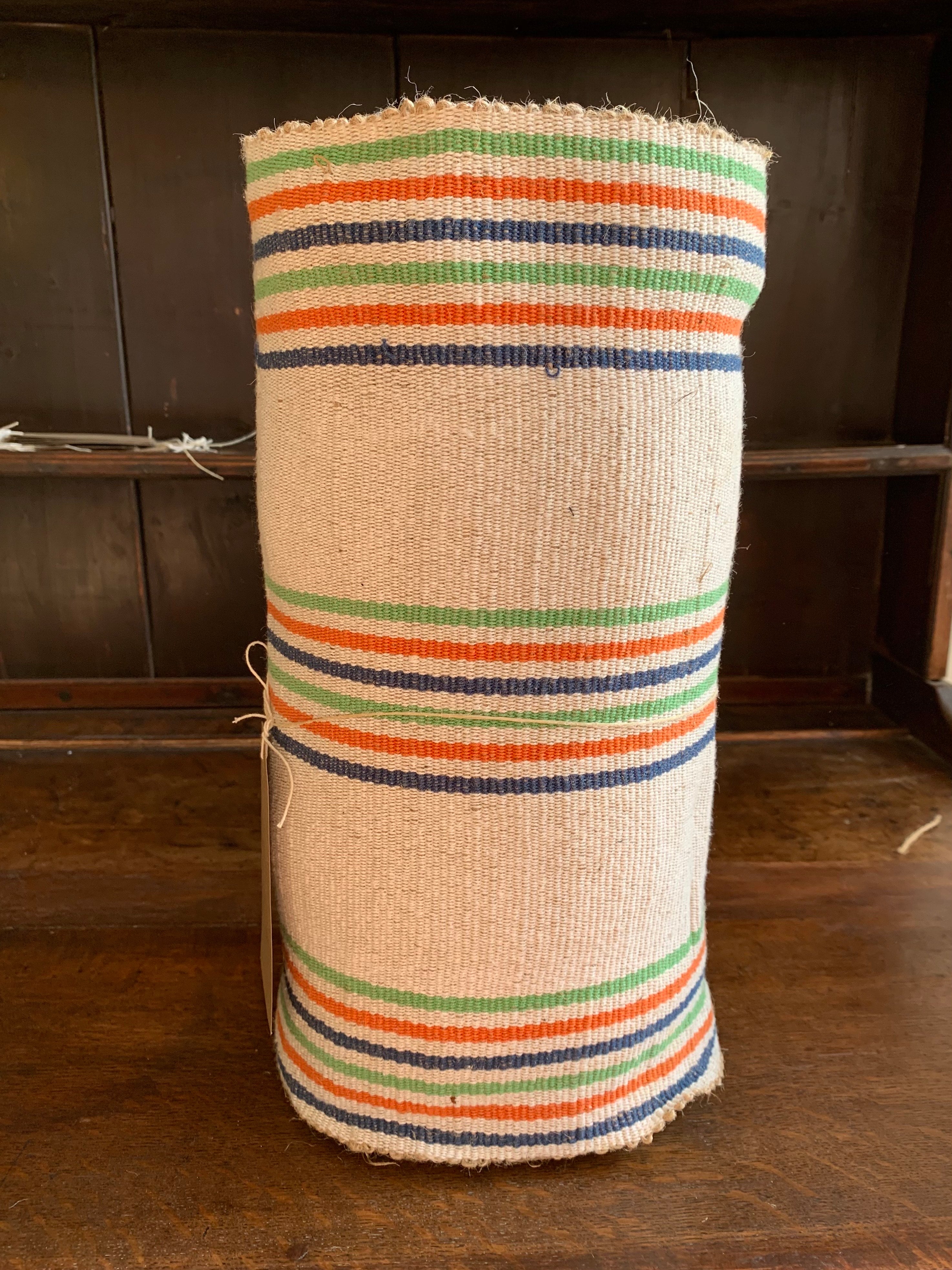 Warden Jute Runner - Orange, Blue and Green Stripes