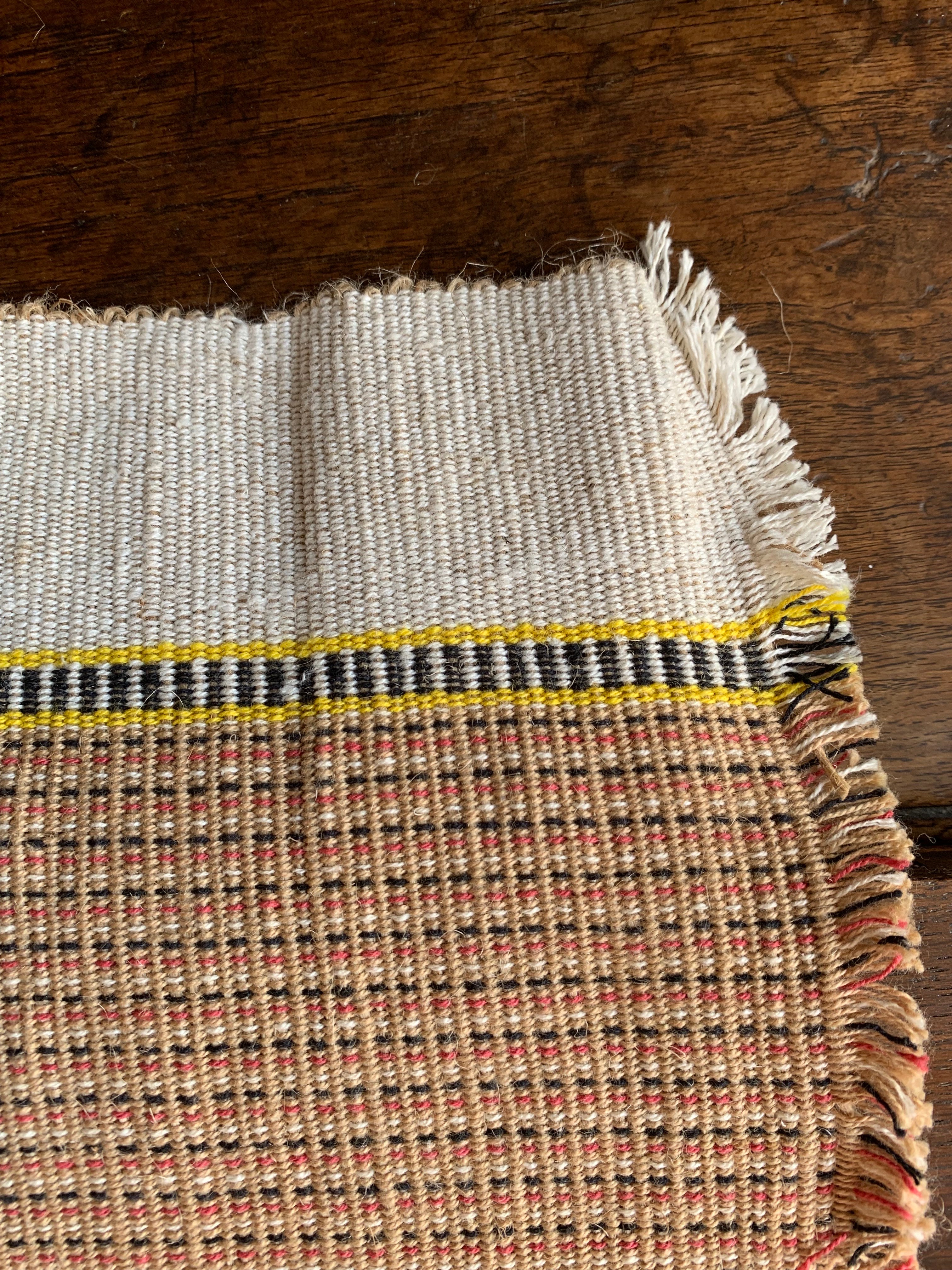 Cople Jute Runner - Cream, Burnt Orange, Charcoal, Flash of Yellow