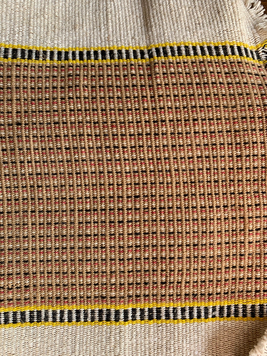 Cople Jute Runner - Off white, Burnt Orange, Charcoal, Flash of Yellow
