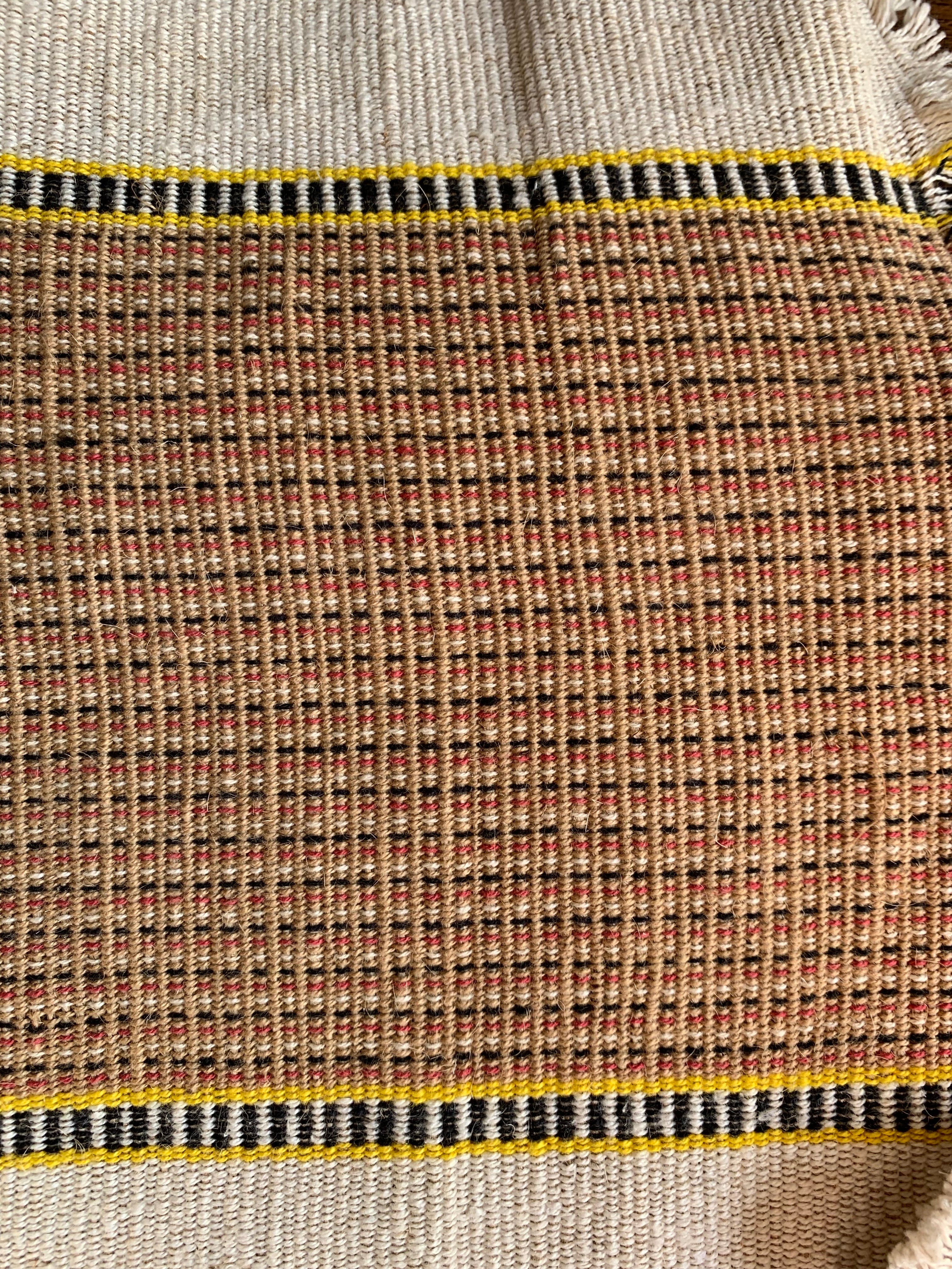 Cople Jute Runner - Cream, Burnt Orange, Charcoal, Flash of Yellow