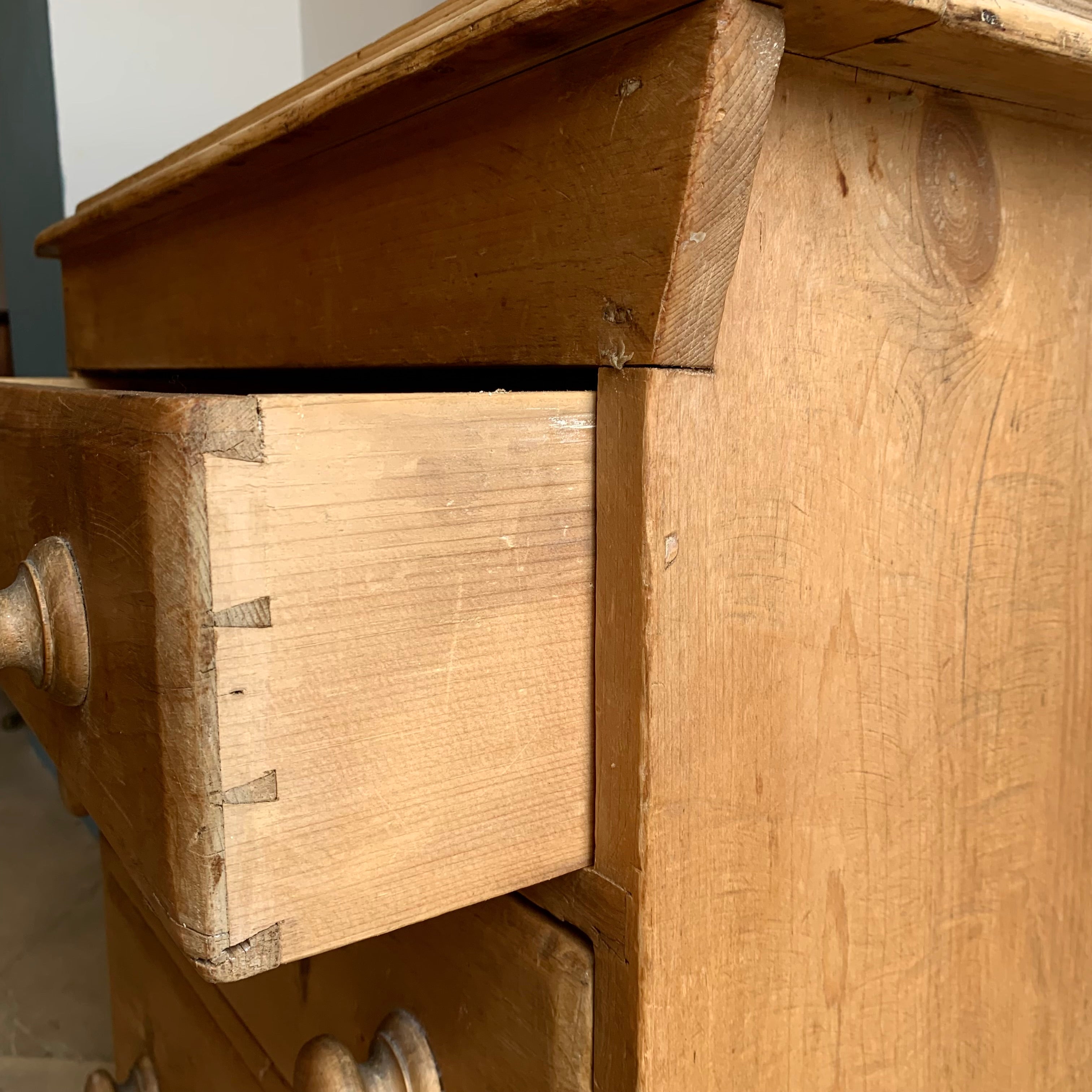 Antique Pine 3 Drawer Chest of Drawers