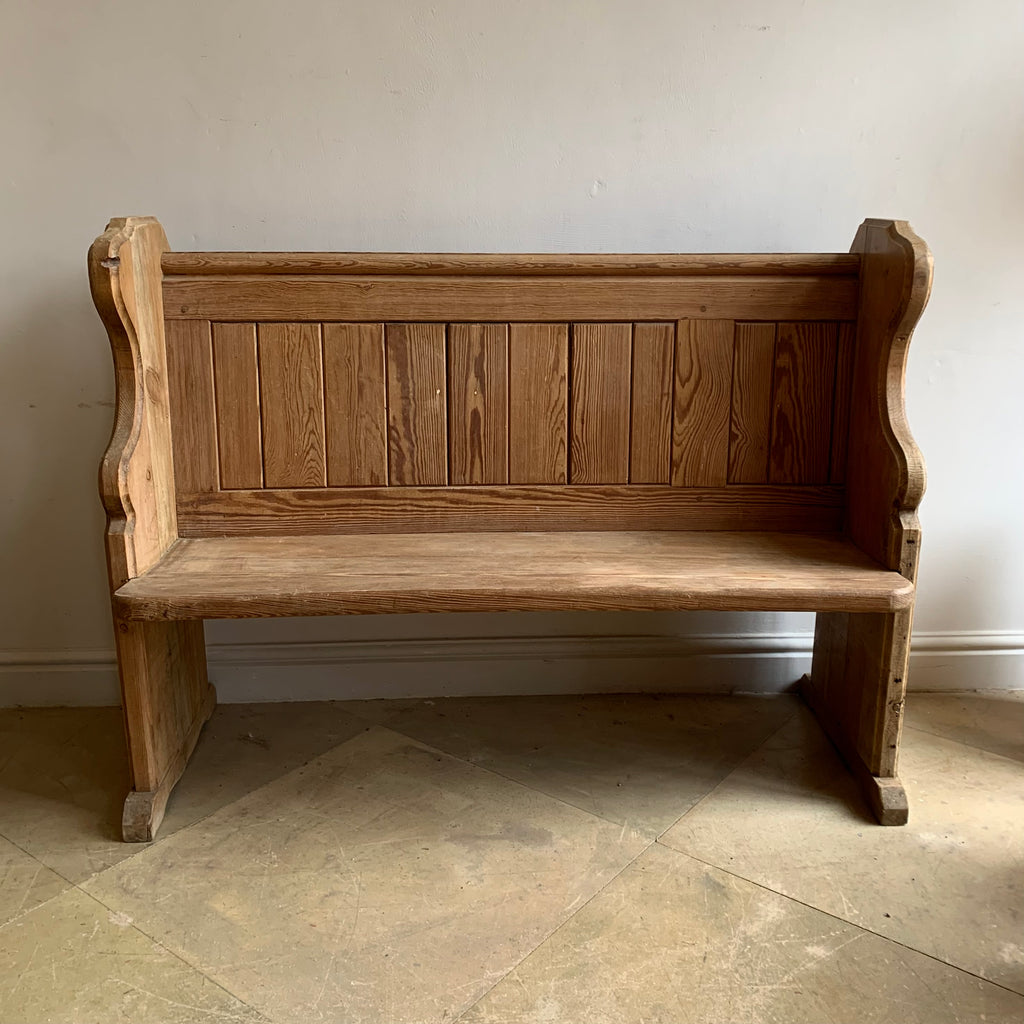 Antique Church Pew with 3 Leaf Clover