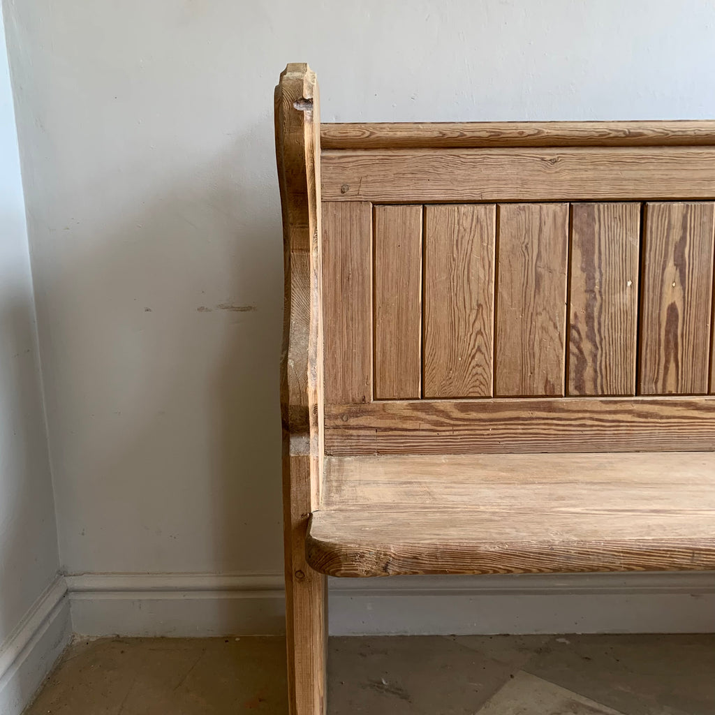Antique Church Pew with 3 Leaf Clover