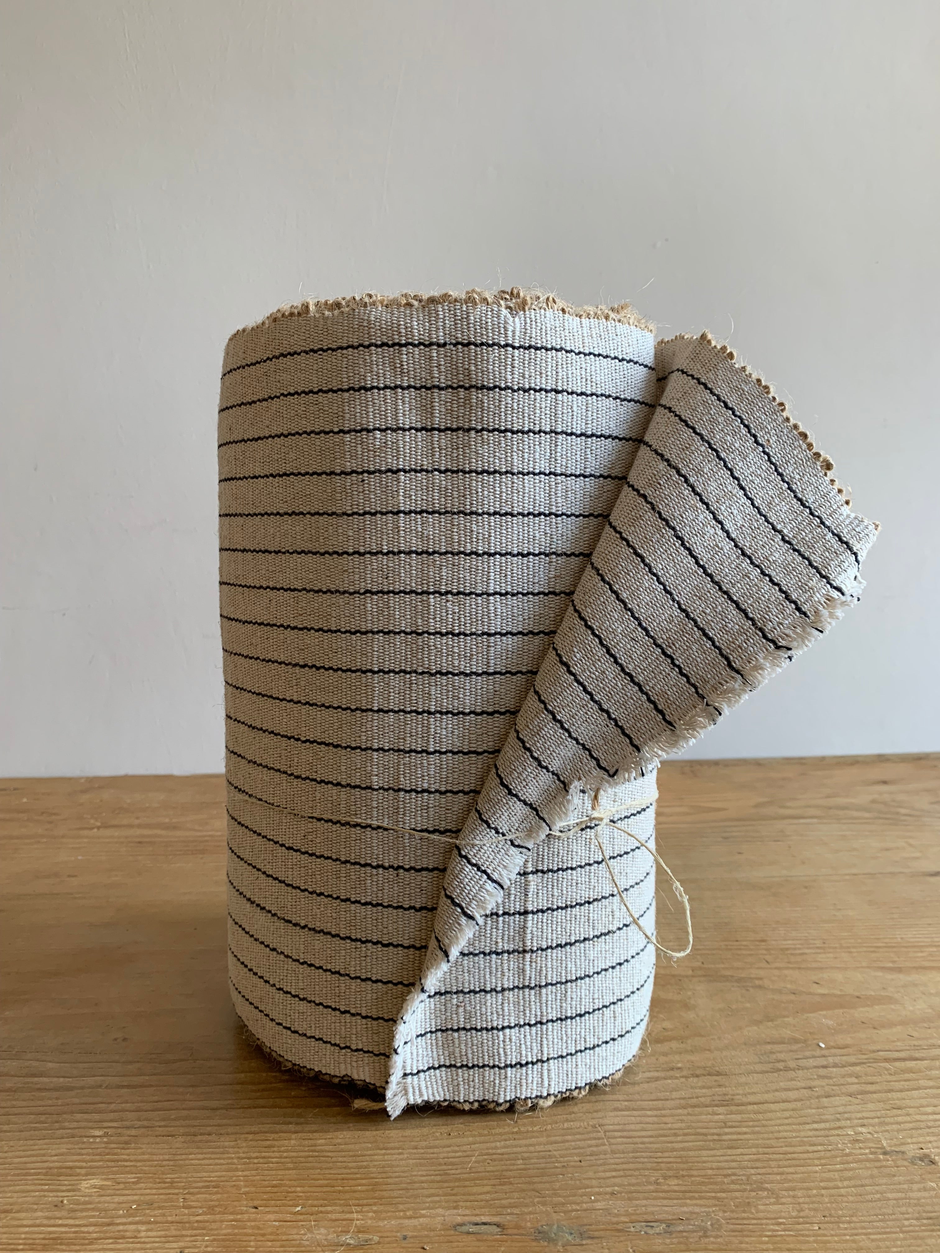 Millow Jute Runner - Natural with Fine Black Stripe