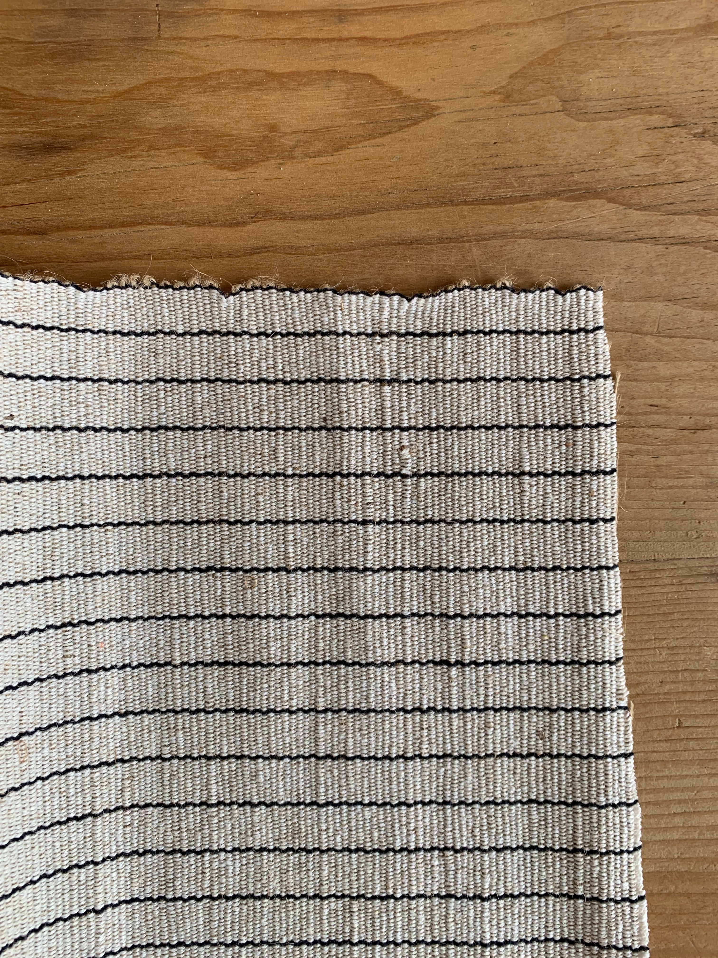 Millow Jute Runner - Natural with Fine Black Stripe