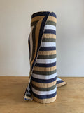 Broom Jute Runner - Blue, Olive Green, Natural Jute, Off white Stripes