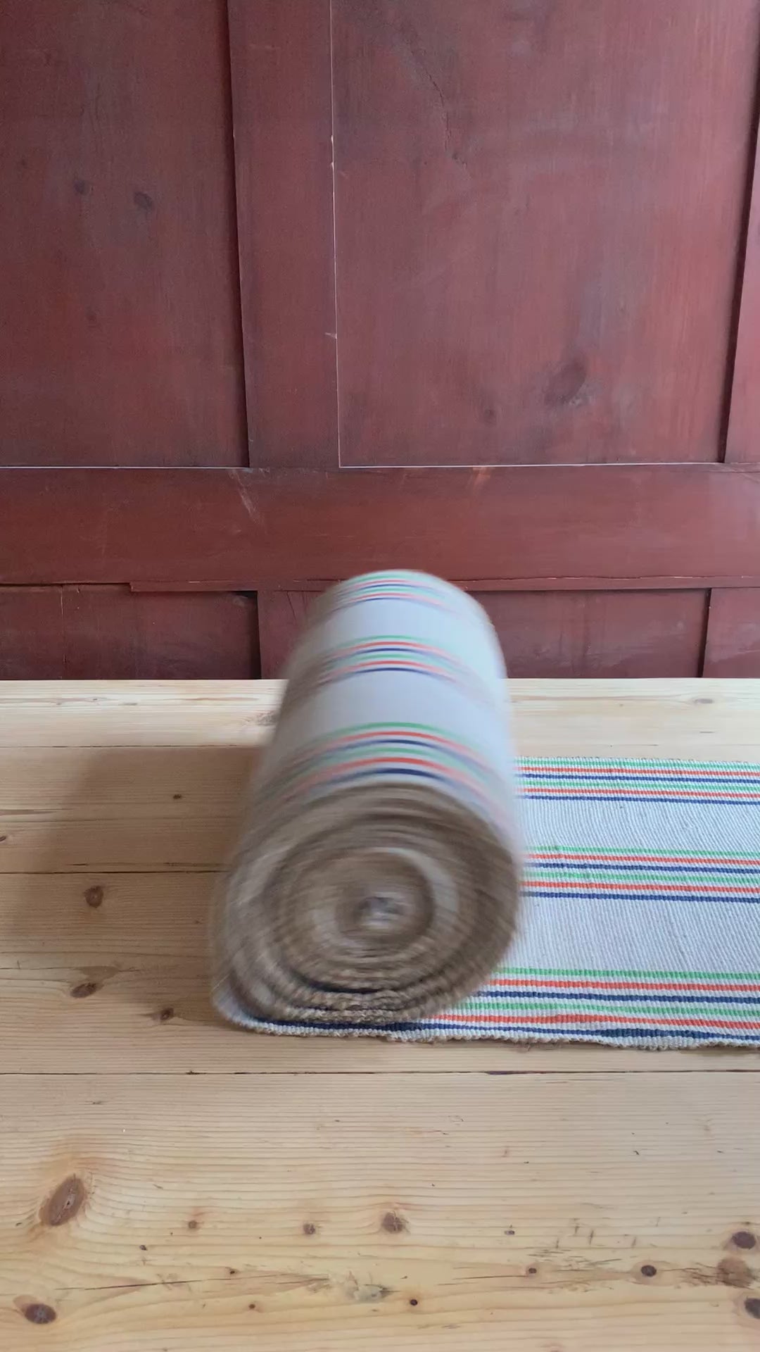 Warden Jute Runner - Orange, Blue and Green Stripes